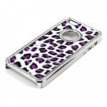 Wholesale iPhone 5 5S  Leopard Diamond Chrome Case (Purple)